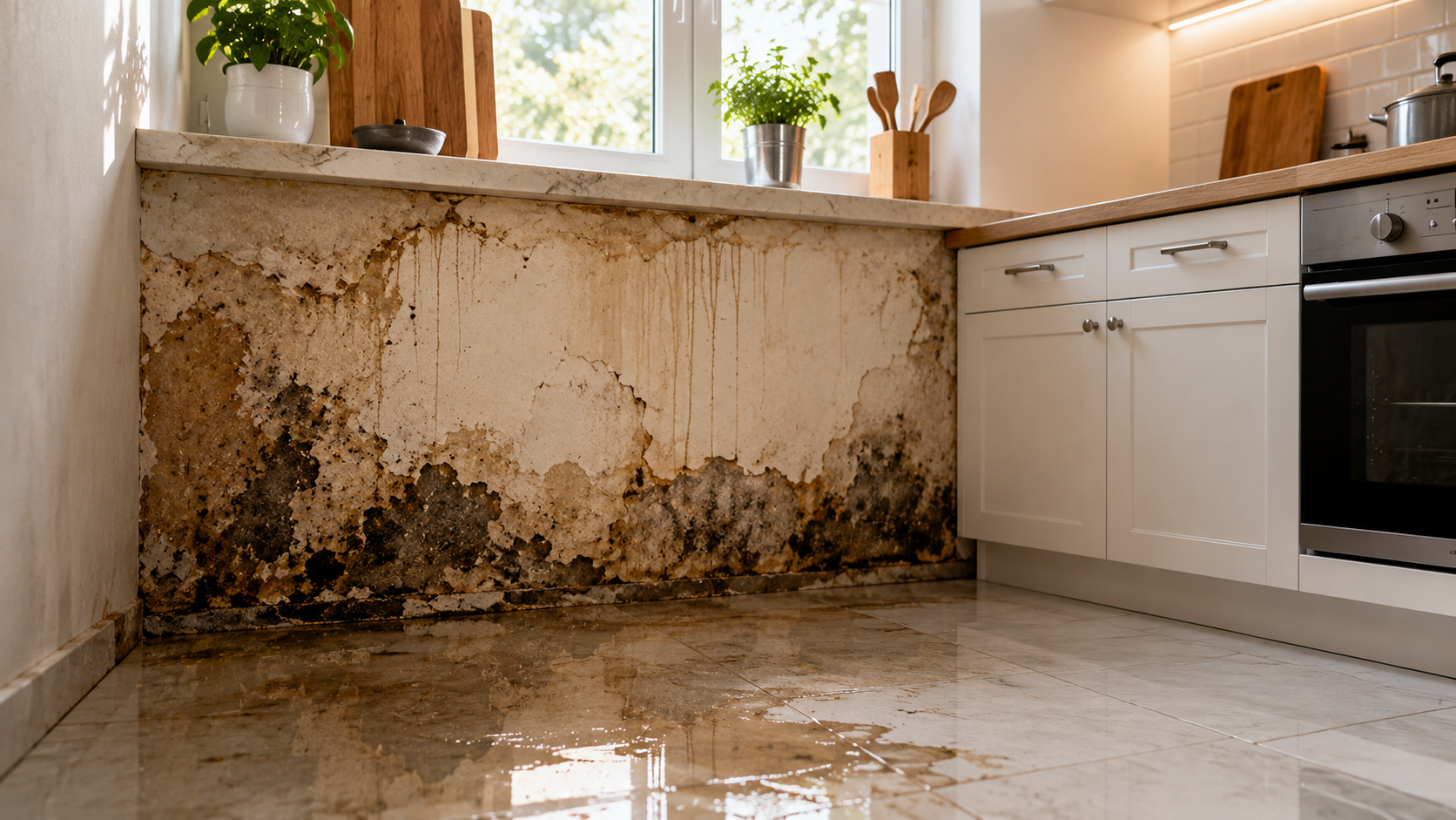Wall Ruined by Kitchen Leak